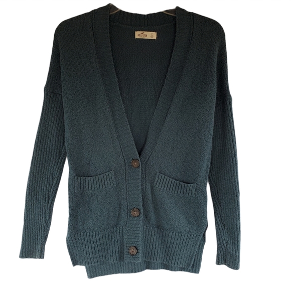 Hollister Sweaters - SOLD Hollister Boyfriend Cardigan Teal Sweater